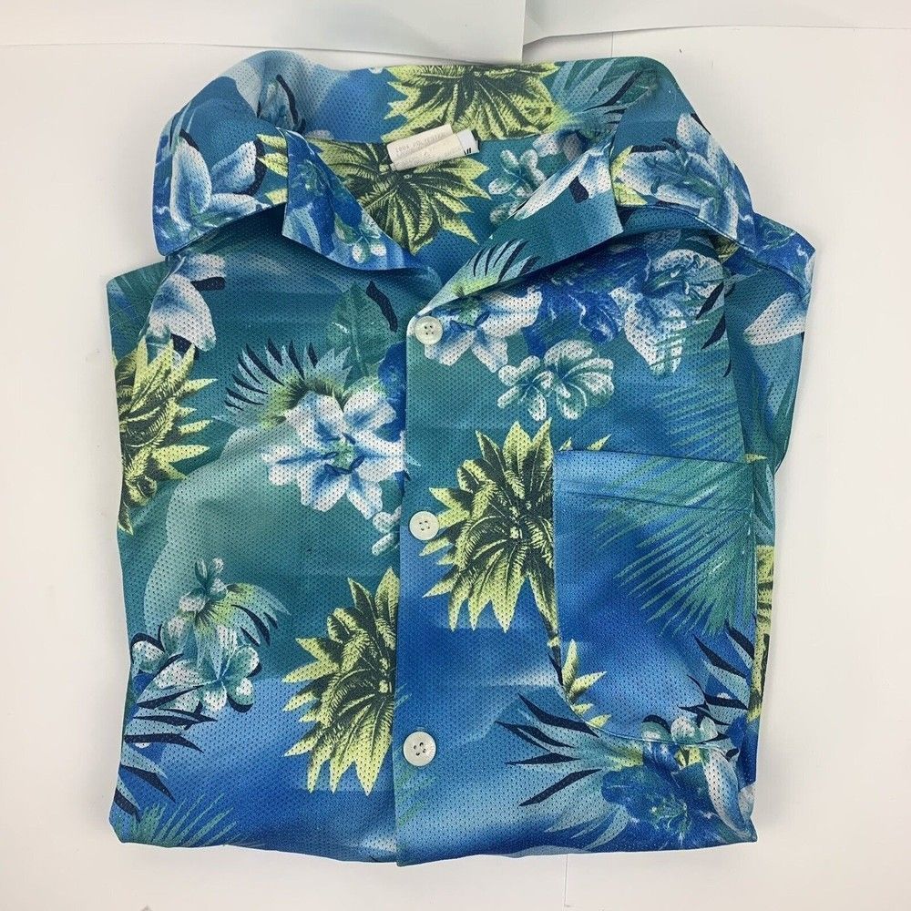 Vintage Third Rail Shirt Mens XL Blue Floral Hawaiian Button Up  Vacation